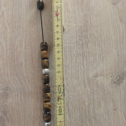 Begleri with tiger eye beads like new, 10 beads, 25 cm