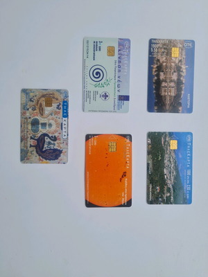 Phone cards used, pack of 5 with thematic images