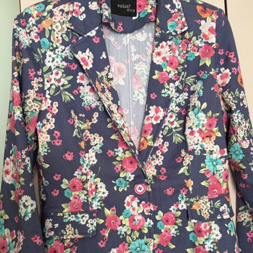 Floral cotton blazer like new, size XL