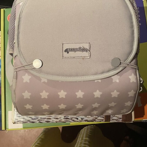 BabyToLove Travel Up Booster portable high chair like new, grey stars