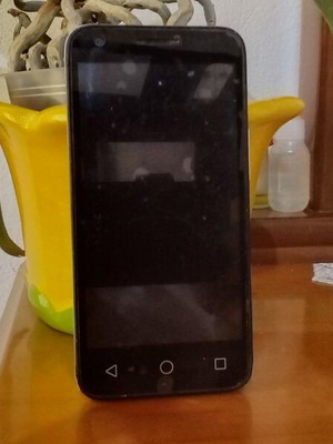 Vodafone smartphone used, tin can with wire category
