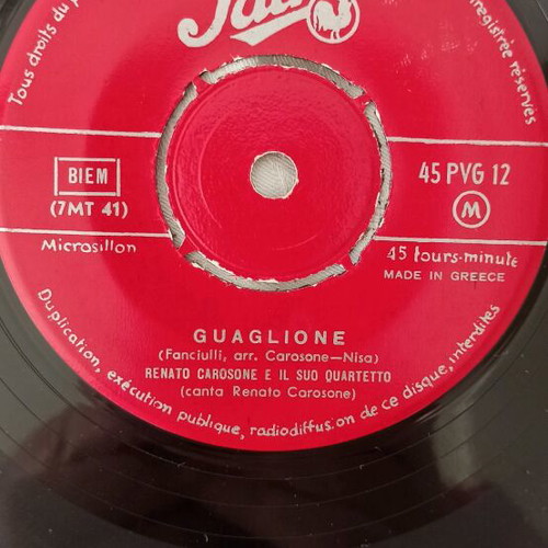 Renato Carosone Pathé Super 45 records used, Made in Greece, 2 discs