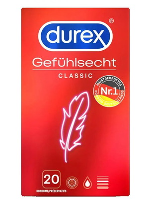 Durex Classic προφυλακτικά, συσκευασία 20 τεμαχίων