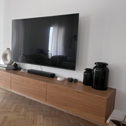 TV furniture like new with storage space and wooden veneer