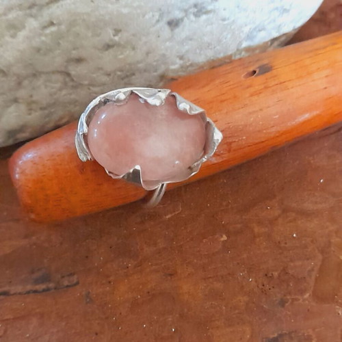 Handmade silver ring 925 with semi-precious stone adjustable