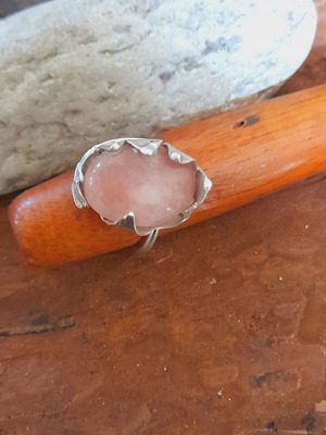 Handmade silver ring 925 with semi-precious stone adjustable