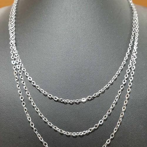 Stainless steel 316L necklace in silver color, new