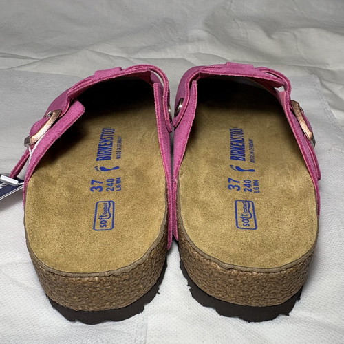 Birkenstock Boston BS Rose Red Suede Clogs brand new with tags