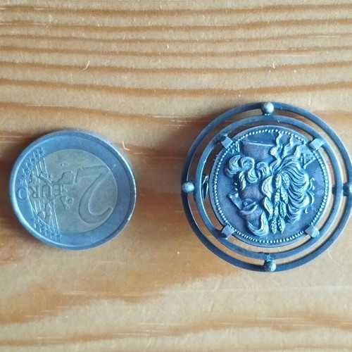 Metal Pin Ancient Greek Coin Replica like new