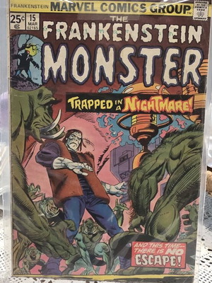 Frankenstein Monster Marvel Comics Book #15 used 1975