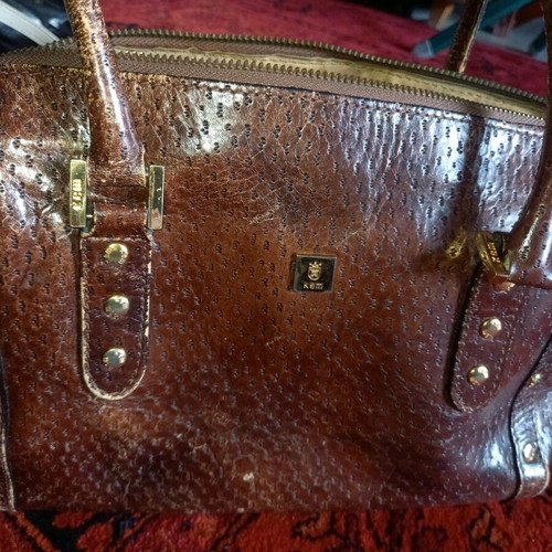 KEM handbag burgundy brown used in good condition