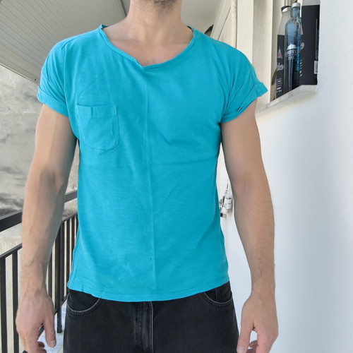 H&M men's T-shirt medium turquoise like new, cotton