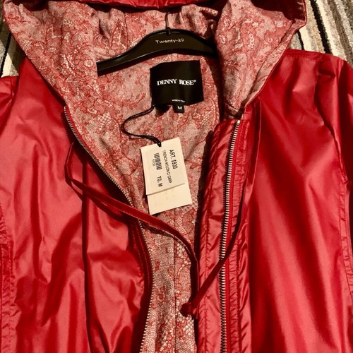 Denny Rose waterproof trench coat new, red, size M