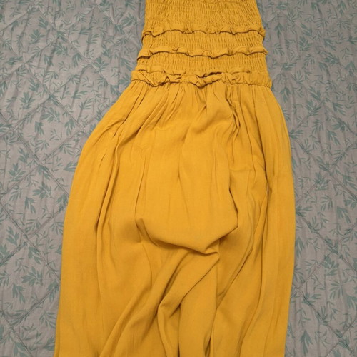 Answear Lab linen dress with inner lining and smocked bust
