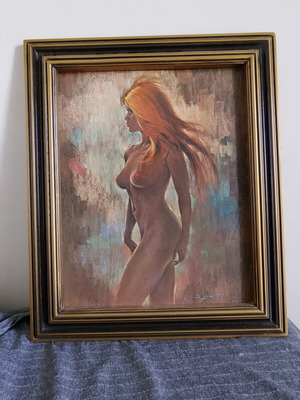 C. Razin Vintage Πίνακας "Γυμνό με Κόκκινα Μαλλιά" Mid-Century Modern