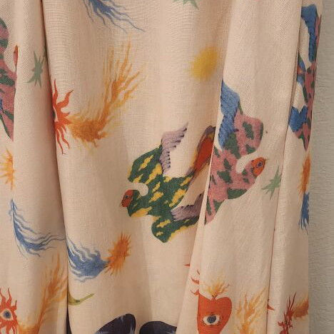 Purple Queen Paris Art Print Wrap Dress like new, colorful