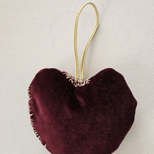 Handmade velvet heart and pouch set new