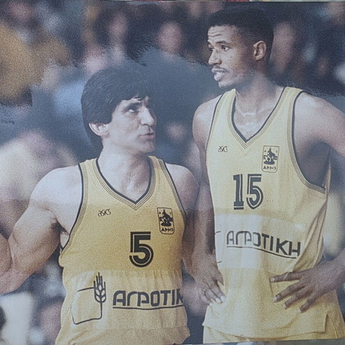 Panagiotis Giannakis and Brad Sellers Basketball Photos used, Aris Thessaloniki 1991-92