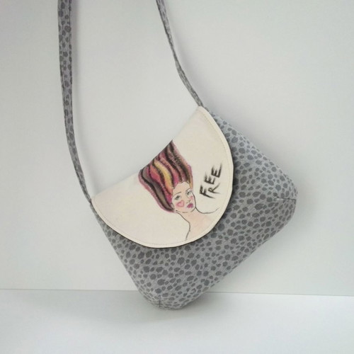 Women's crossbody bag new, handmade hand-painted design