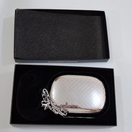 Paco Rabanne Silver Metal Clutch Bag new with chain strap