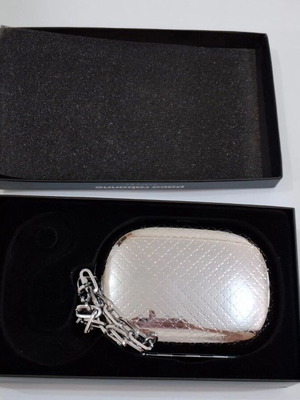 Paco Rabanne Silver Metal Clutch Bag new with chain strap