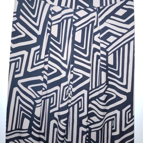 Pants size small medium with geometric patterns, wide comfortable fit, elastic waist, like new