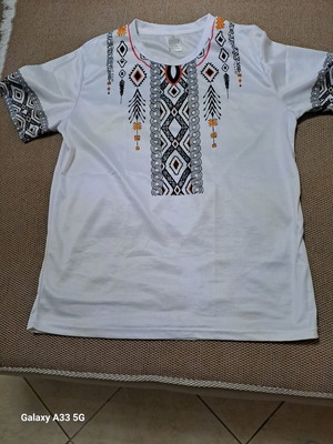 T-Shirt καινούργιο, ανδρικό μέγεθος Μ, ασπρόμαυρο με μοτίβο