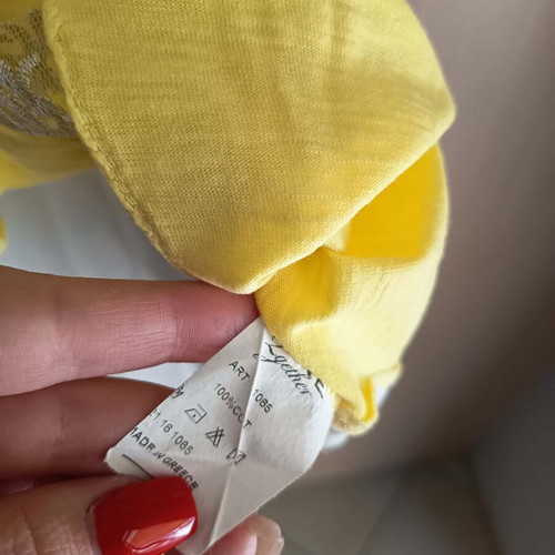 Shine 2gether women's blouse used, size M/L, white and yellow