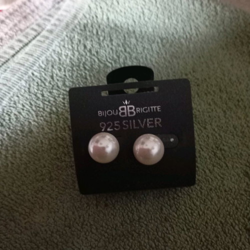 Silver earrings with pearls new