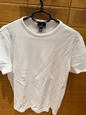 Μπλούζα H&M λευκή ribbed slim fit σαν καινούρια, μέγεθος Medium
