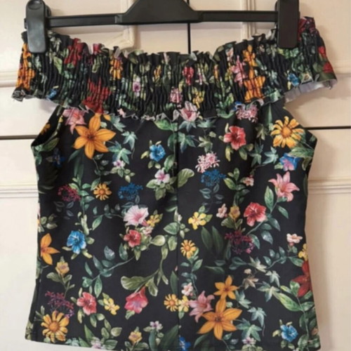 Zara off-shoulder top with floral print