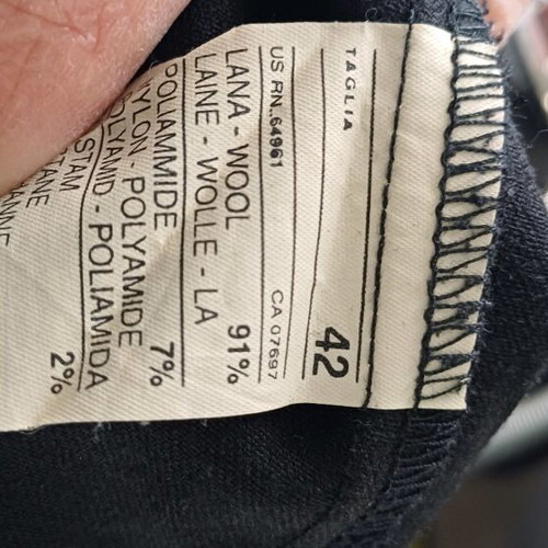 Benetton black pants like new, 91% wool, size S