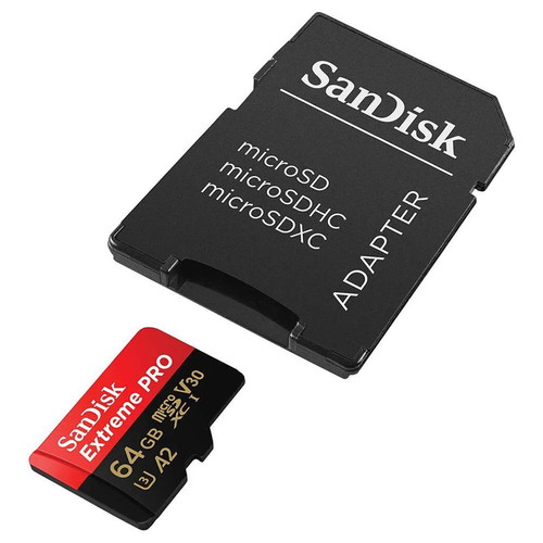 Sandisk Extreme Pro microSDXC 64GB U3 V30 A2 UHS-I 200MB/s new with adapter