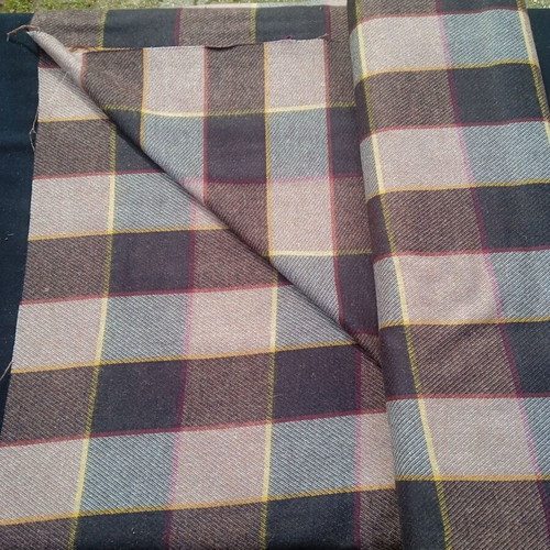 Vintage stock fabrics new, checkered and plain, heavy weave