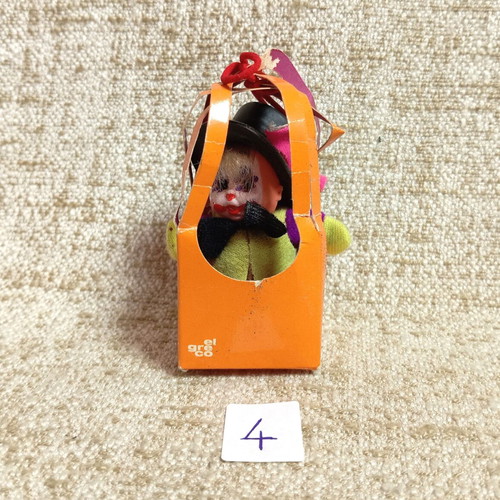 El Greco Mini Clown Bean Doll 80s Vintage New