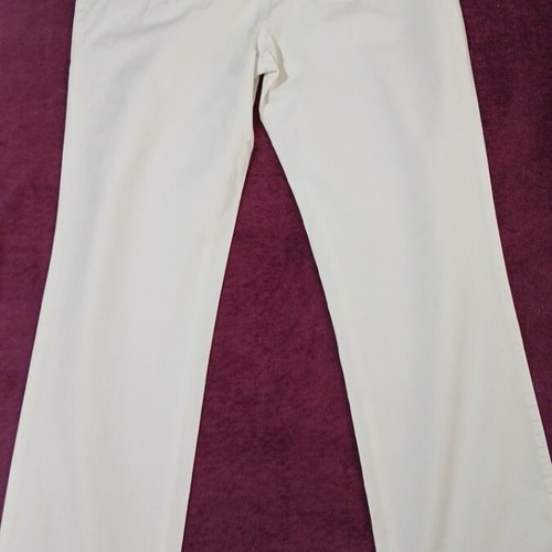 Trussardi Sport women's pants used, cotton, straight fit, white, size M