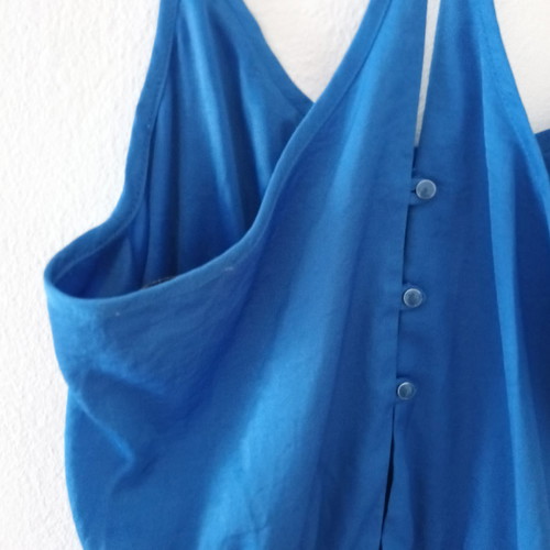 Dress short satin used, blue, size M