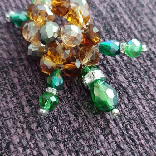 Handmade beaded turtle with Czech glass beads