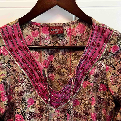 Indian Printed Dress in Pink Tones like new, Medium