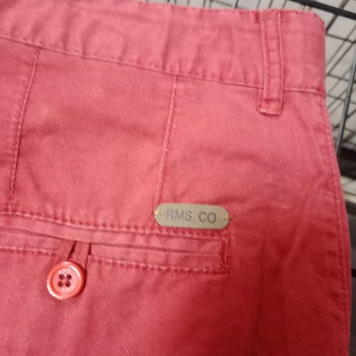 RMS men's bermuda shorts used, red burgundy, slim fit
