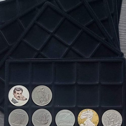 Metal coin case 6 levels new with 120 coin slots Leuchtturm