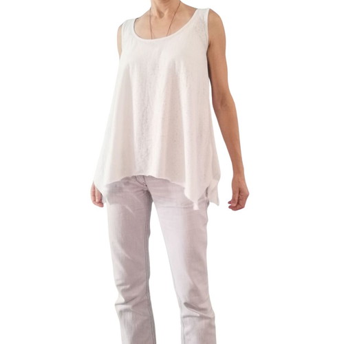 Panos Apergis Summer Cotton T-shirt Like New, Medium, White and Orange