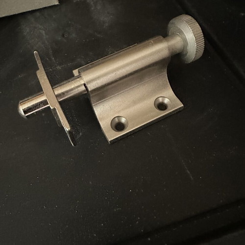 Twist Door Bolt Nickel Finish Metal New