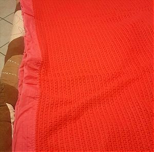 Κουβέρτα  λεπτη μωβ ροζε 2,80 × 2,20 σε άριστη κατάσταση
