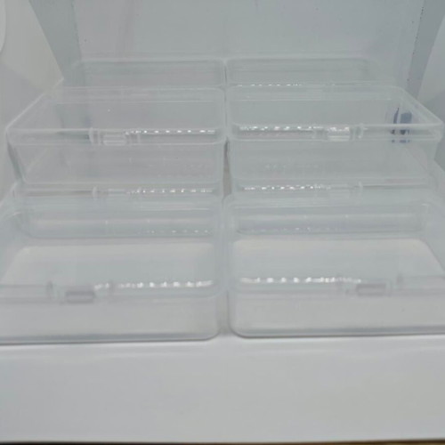 Plastic storage boxes set like new, pack of 10, food safe transparent