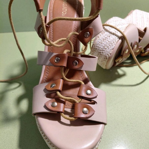 Migato platform sandals with laces like new, size 39, beige