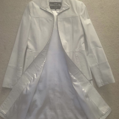 Rebecca Blu leather coat new, size small, white