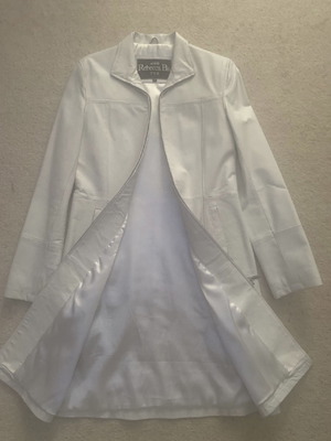 Rebecca Blu leather coat new, size small, white