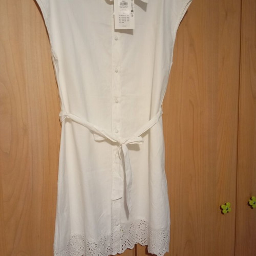 Only white cotton shirt dress XL new with tags