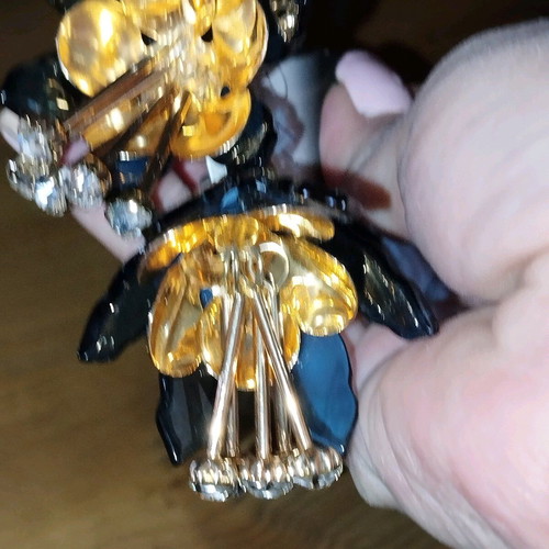 Earrings new, blue and gold